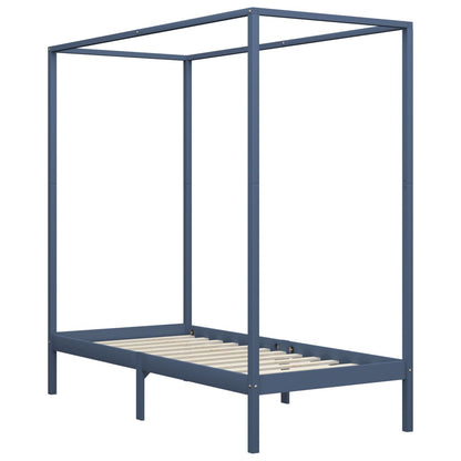 vidaXL Bed Frame | Grey | Solid pine wood and plywood slats | Single | Durable