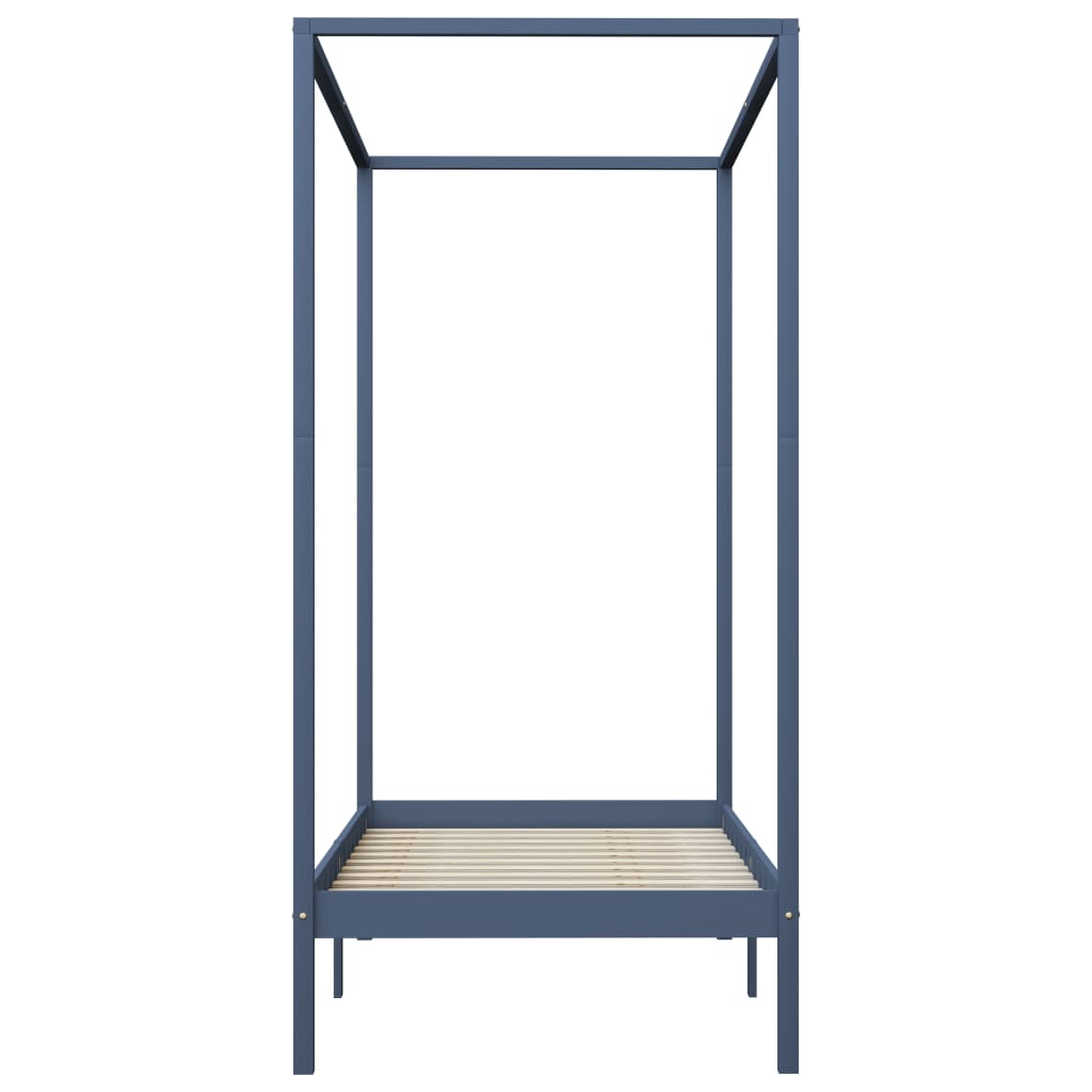 vidaXL Bed Frame | Grey | Solid pine wood and plywood slats | Single | Durable