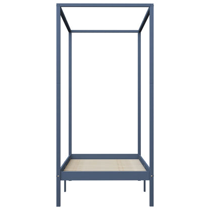 vidaXL Bed Frame | Grey | Solid pine wood and plywood slats | Single | Durable
