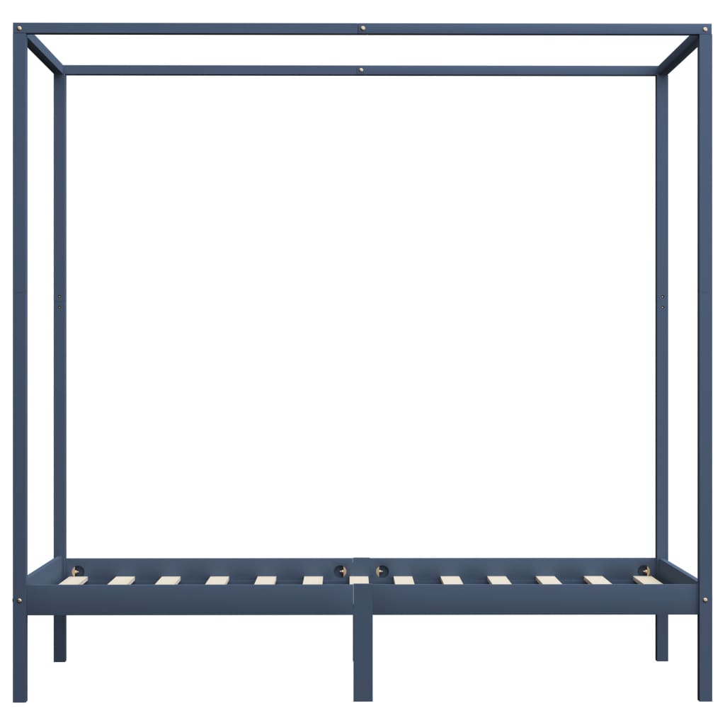vidaXL Bed Frame | Grey | Solid pine wood and plywood slats | Single | Durable