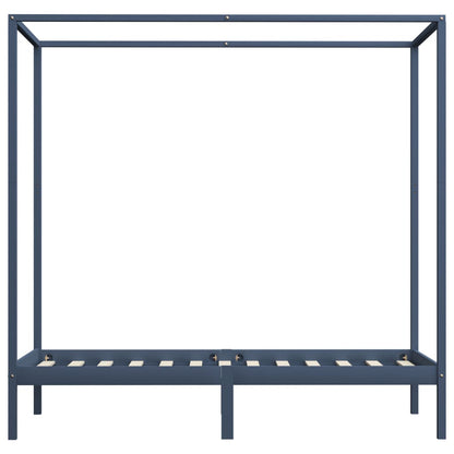 vidaXL Bed Frame | Grey | Solid pine wood and plywood slats | Single | Durable