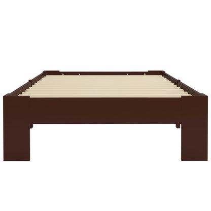 vidaXL Bed Frame | Dark Brown | Solid Pine Wood, Plywood Slats | Single