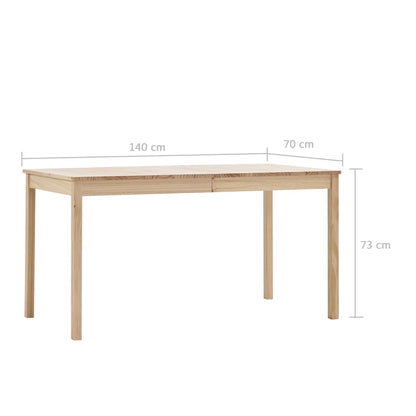 vidaXL Dining Table 140x70x73 cm Pinewood