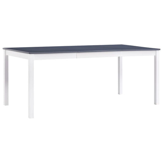 vidaXL Dining Table White and Grey 180x90x73 cm Pinewood