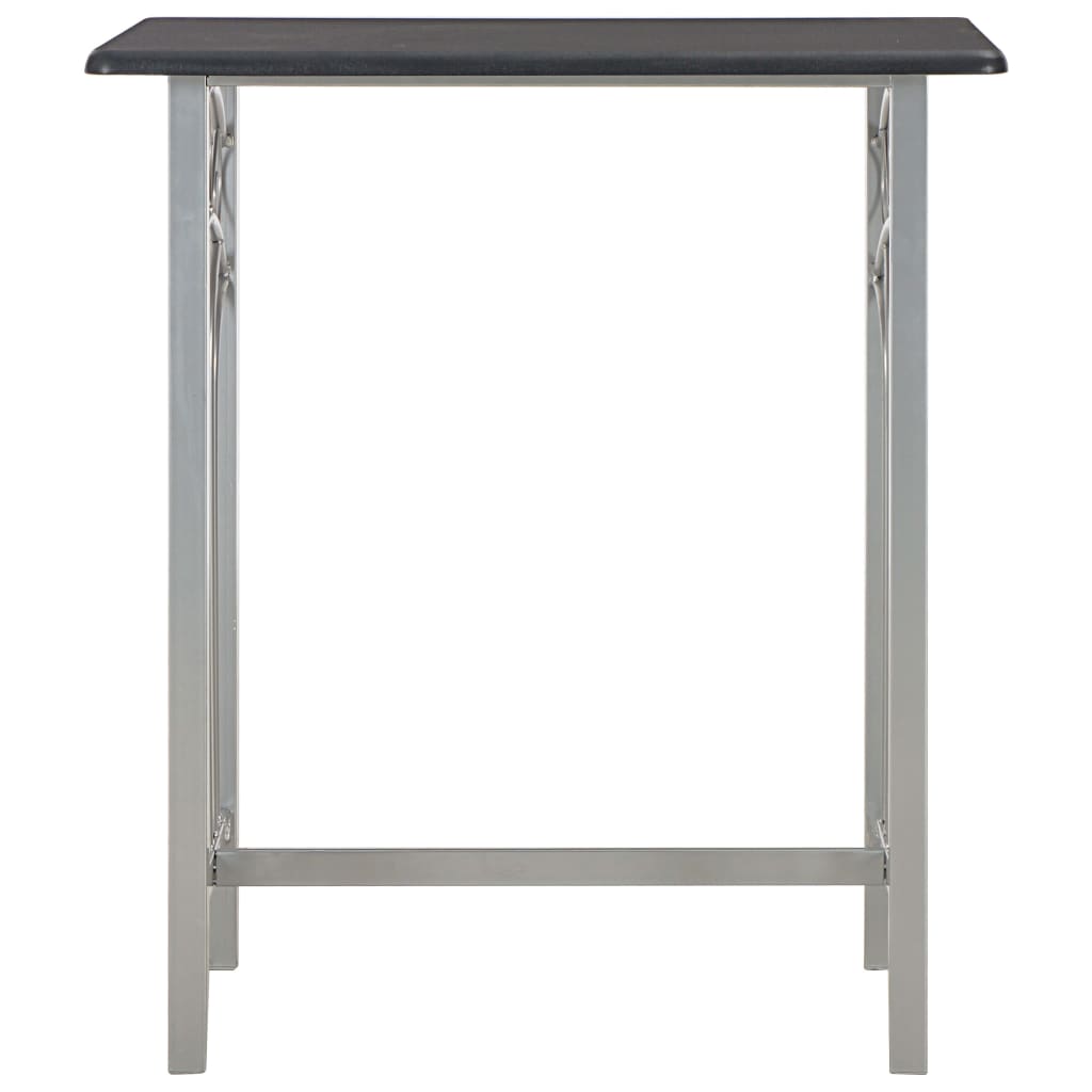 vidaXL 3 Piece Bar Set Wood and Steel Black