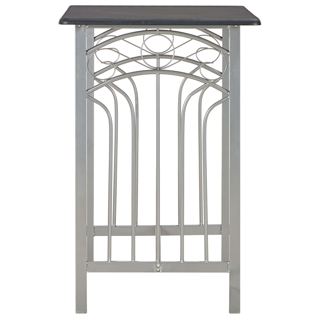 vidaXL 3 Piece Bar Set Wood and Steel Black