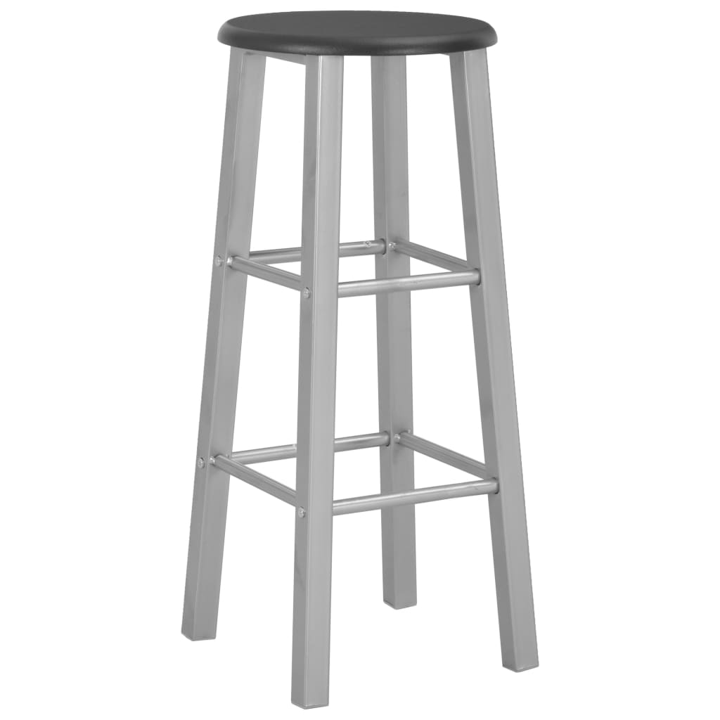 vidaXL 3 Piece Bar Set Wood and Steel Black