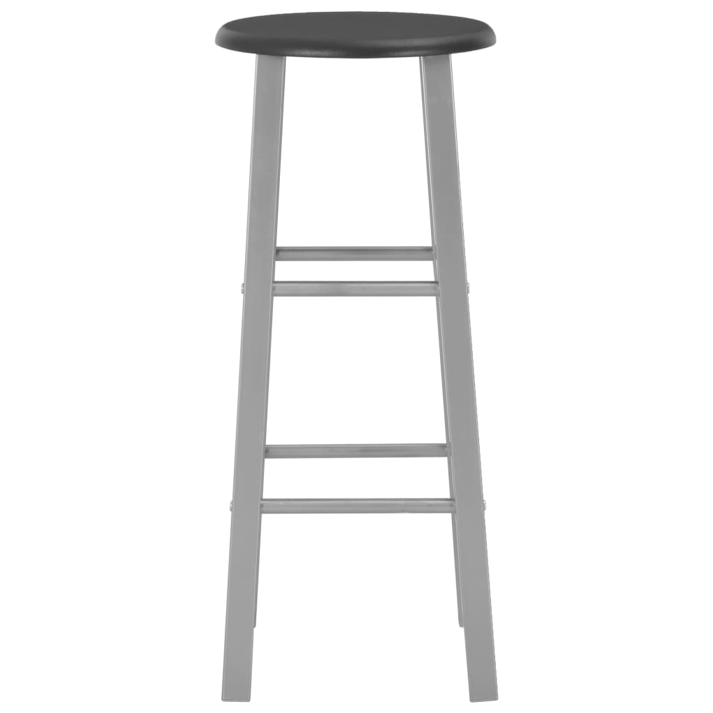 vidaXL 3 Piece Bar Set Wood and Steel Black