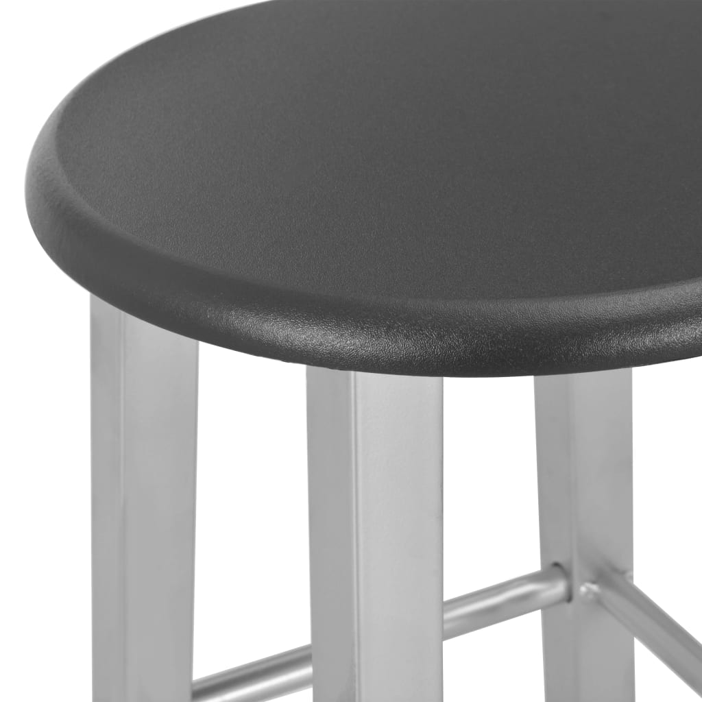 vidaXL 3 Piece Bar Set Wood and Steel Black