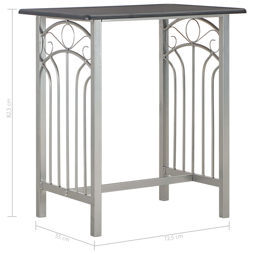 vidaXL 3 Piece Bar Set Wood and Steel Black