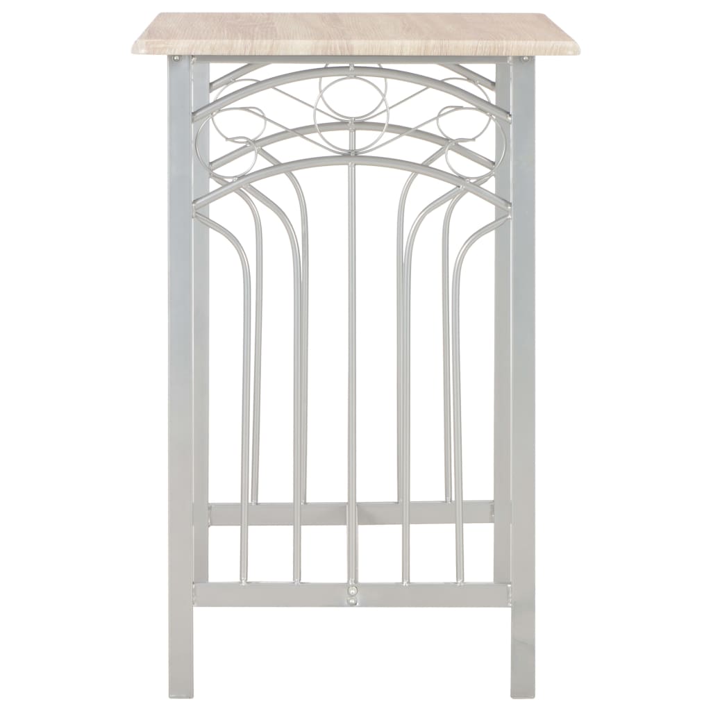 vidaXL 3 Piece Bar Set Wood and Steel