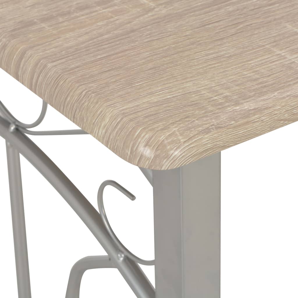 vidaXL 3 Piece Bar Set Wood and Steel