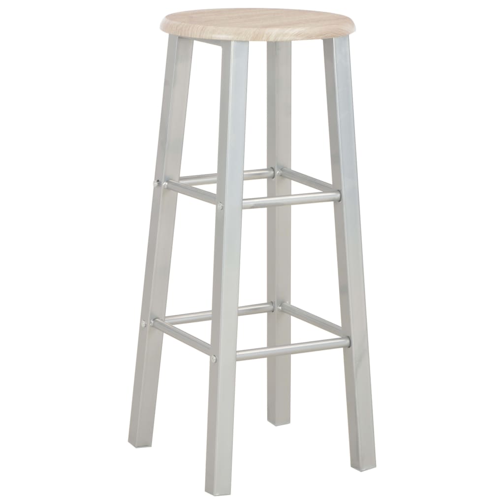 vidaXL 3 Piece Bar Set Wood and Steel