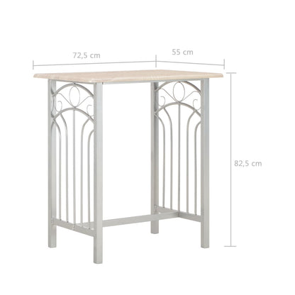 vidaXL 3 Piece Bar Set Wood and Steel