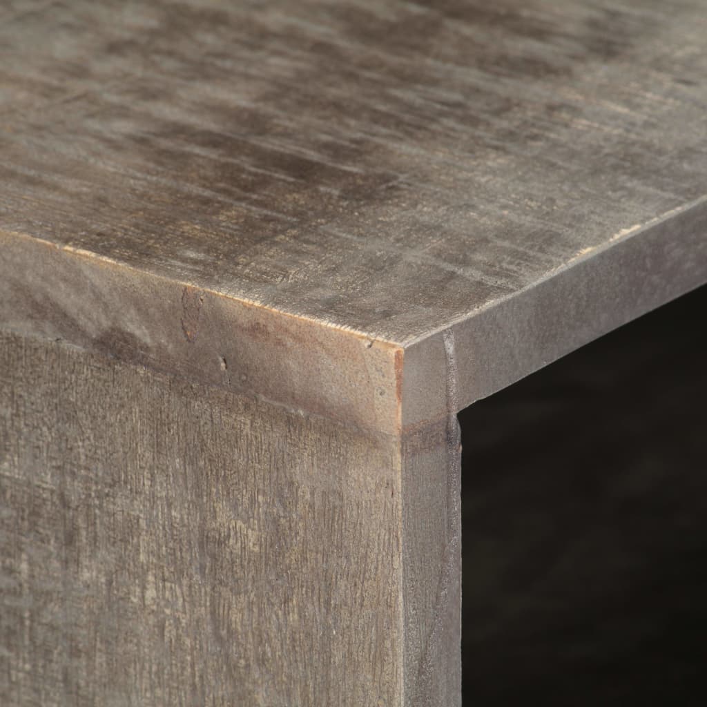 vidaXL TV Cabinet Grey 130x30x46 cm Solid Rough Mango Wood