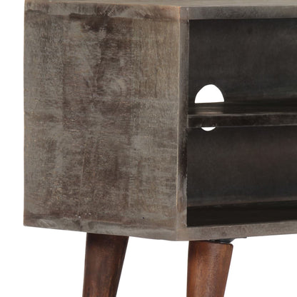 vidaXL TV Cabinet Grey 130x30x46 cm Solid Rough Mango Wood