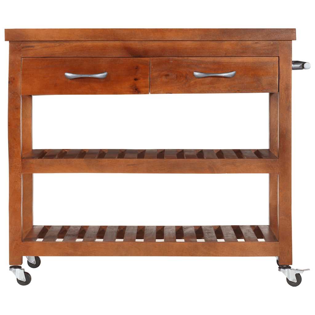 282753 vidaXL Kitchen Trolley 100x48x89 cm Solid Acacia Wood