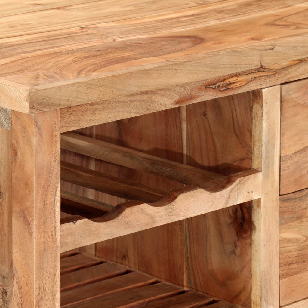 vidaXL Kitchen Trolley 80x45x91 cm Solid Acacia Wood