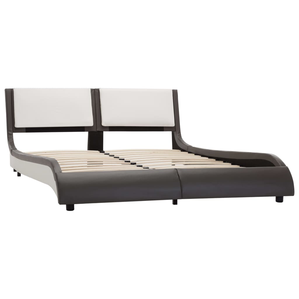 vidaXL Bed Frame with LED without Mattress Grey and White 120x190 cm