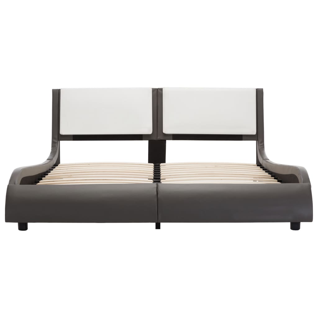 vidaXL Bed Frame with LED without Mattress Grey and White 120x190 cm