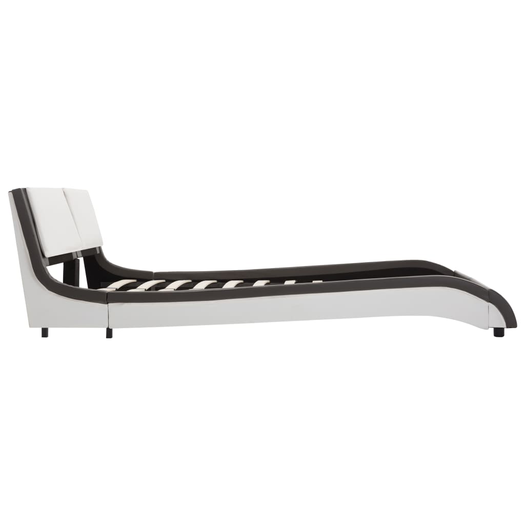 vidaXL Bed Frame with LED without Mattress Grey and White 120x190 cm