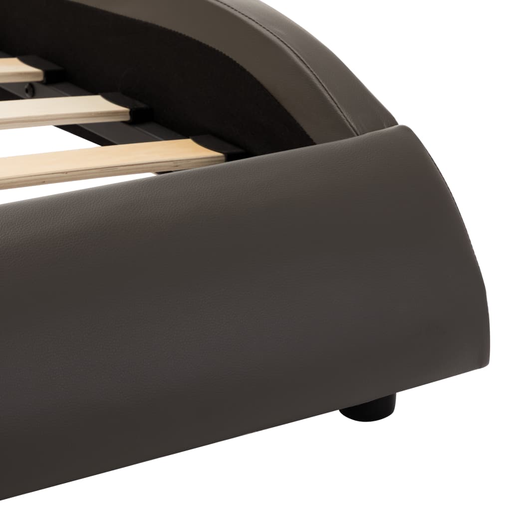 vidaXL Bed Frame with LED without Mattress Grey and White 120x190 cm