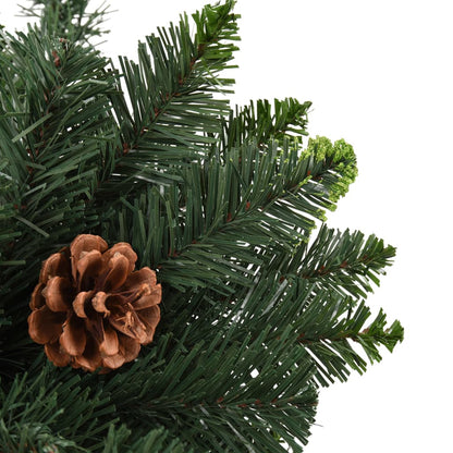 vidaXL Artificial Christmas Tree with Pine Cones Green 210 cm