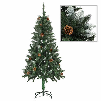 284317 vidaXL Artificial Christmas Tree with Pine Cones and White Glitter 150 cm