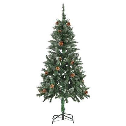 284317 vidaXL Artificial Christmas Tree with Pine Cones and White Glitter 150 cm