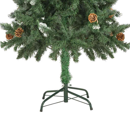 284317 vidaXL Artificial Christmas Tree with Pine Cones and White Glitter 150 cm