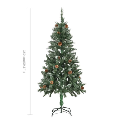 284317 vidaXL Artificial Christmas Tree with Pine Cones and White Glitter 150 cm