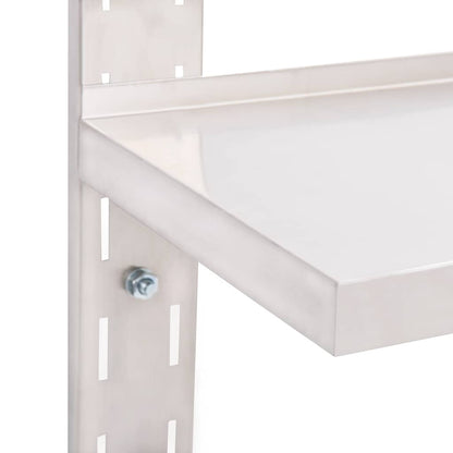 vidaXL 2-Tier Floating Wall Shelf Stainless Steel 100x30 cm