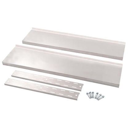 vidaXL 2-Tier Floating Wall Shelf Stainless Steel 120x30 cm