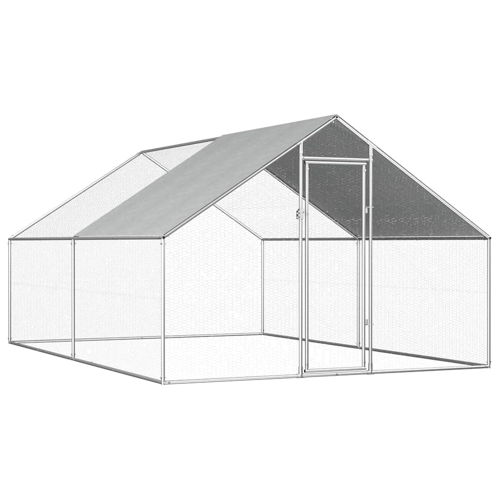 vidaXL Outdoor Chicken Cage 2.75x4x1.92 m Galvanised Steel