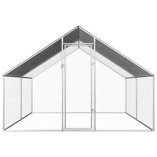 vidaXL Outdoor Chicken Cage 2.75x4x1.92 m Galvanised Steel