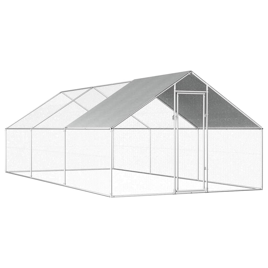 vidaXL Outdoor Chicken Cage 2,75x6x1,92 m Galvanised Steel