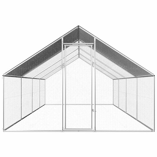 vidaXL Outdoor Chicken Cage 2.75x8x1.92 m Galvanised Steel