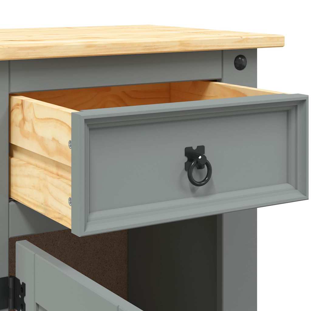 vidaXL Bedside Cabinet Mexican Pine Corona Range Grey 53x39x67 cm