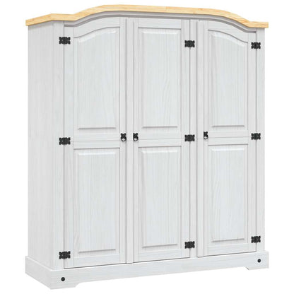 vidaXL Wardrobe | White body and brown top | Solid pinewood | Large | Wardrobe
