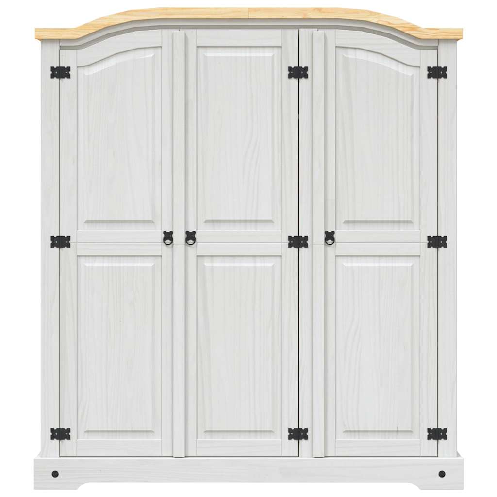 vidaXL Wardrobe | White body and brown top | Solid pinewood | Large | Wardrobe