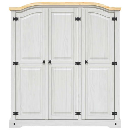 vidaXL Wardrobe | White body and brown top | Solid pinewood | Large | Wardrobe
