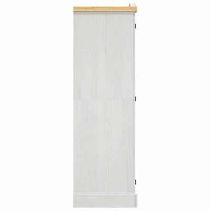 vidaXL Wardrobe | White body and brown top | Solid pinewood | Large | Wardrobe