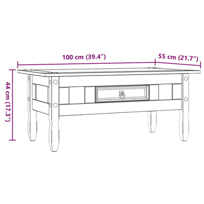 vidaXL Coffee Table Mexican Pine Corona Range White 100x55x44 cm