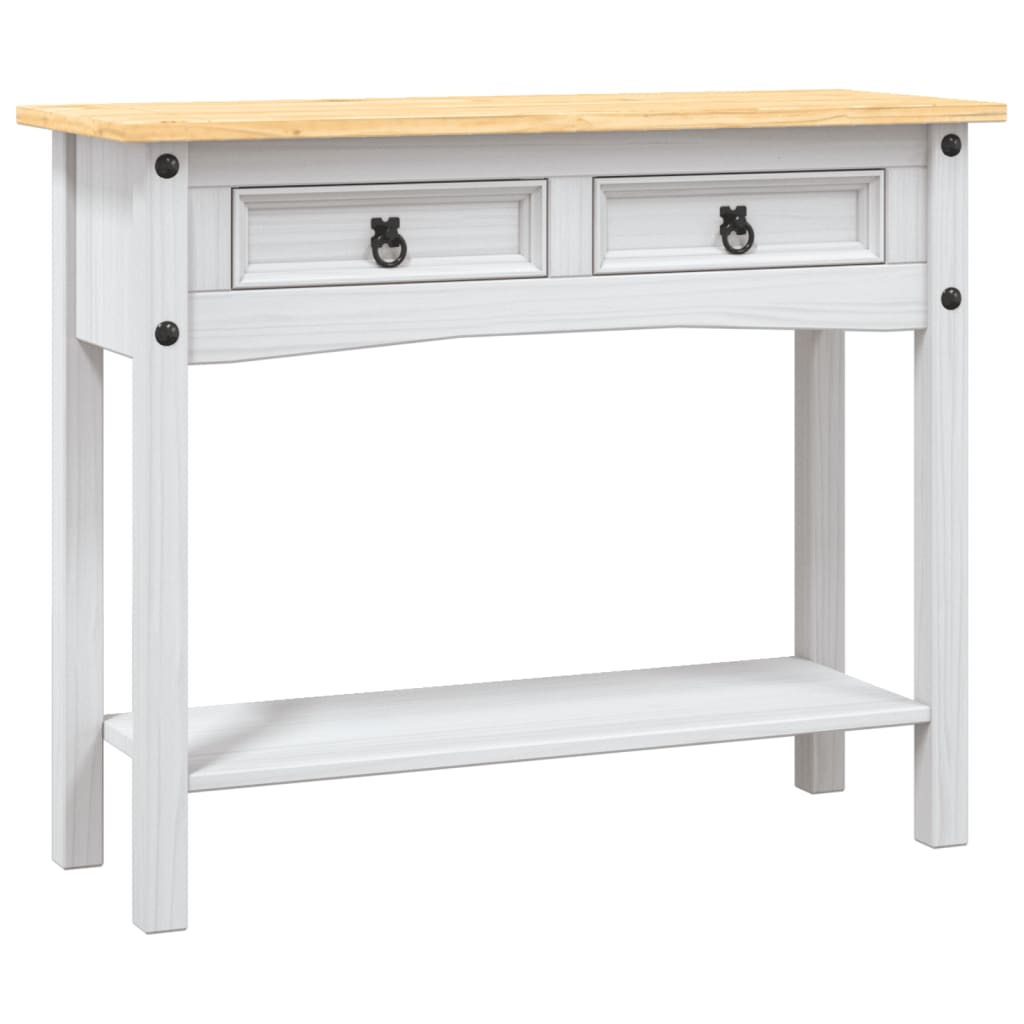 282646 vidaXL Console Table Mexican Pine Corona Range White 90x34,5x73 cm