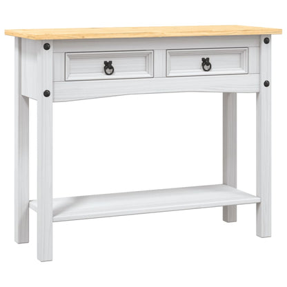 282646 vidaXL Console Table Mexican Pine Corona Range White 90x34,5x73 cm