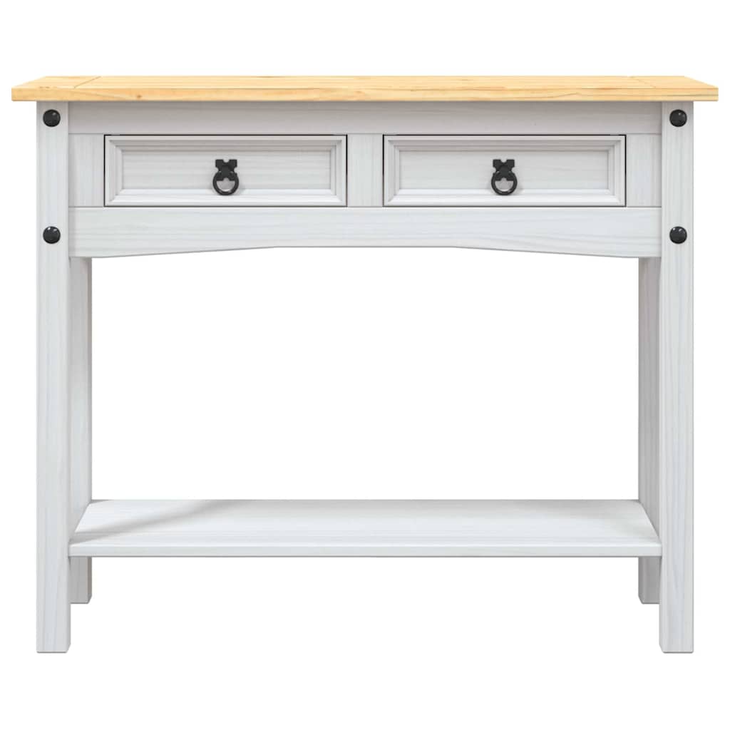 282646 vidaXL Console Table Mexican Pine Corona Range White 90x34,5x73 cm