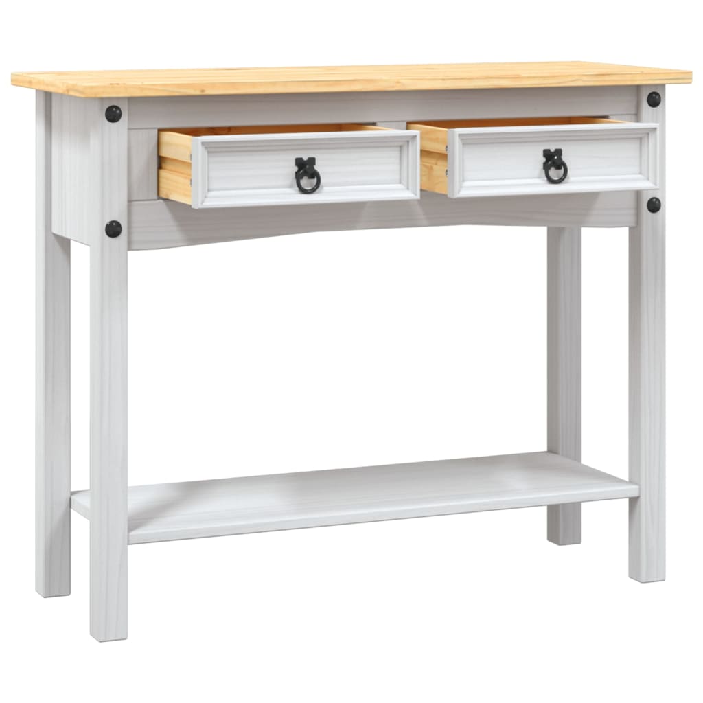 282646 vidaXL Console Table Mexican Pine Corona Range White 90x34,5x73 cm