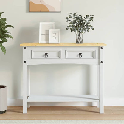 282646 vidaXL Console Table Mexican Pine Corona Range White 90x34,5x73 cm