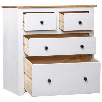 vidaXL Sideboard | White and natural wood | Solid pine wood | Medium | Storage