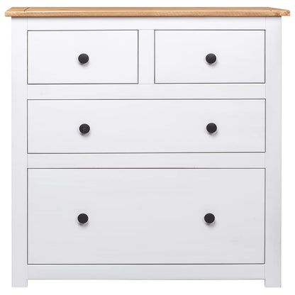 vidaXL Sideboard | White and natural wood | Solid pine wood | Medium | Storage